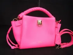 ■新品同様■ MULBERRY マルベリー アイリス レザー 2WAY クロスボディ ショルダー ハンドバッグ 斜め掛け レディース ピンク系 BH1764のサムネイル