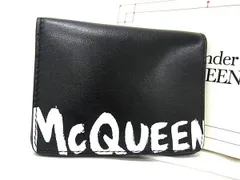 ■新品■未使用■ ALEXANDER McQUEEN アレキサンダー マックイーン レザー カードケース カード入れ 名刺入れ ブラック系 AX0383のサムネイル