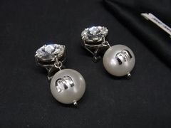 miu miu パール クリスタル シルバー イヤリング - メルカリ