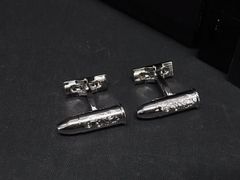 ■希少■極美品■ S.T.Dupont エス･テー･デュポン ワイルドウエスト 0825/1500 カフス カフリンクス アクセサリー シルバー系 AT3351 冠婚葬祭 結婚式 葬式