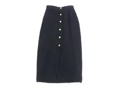 ■極美品■ CHANEL シャネル ココマーク ウール100％ パイル ロングスカート ボトムス サイズ40 洋服 レディース ネイビー系 AX0037のサムネイル