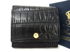 ■極美品■ ADMJ エーディーエムジェイ クロコダイル型押しレザー 二つ折り 財布 ウォレット レディース ブラック系 AR4597のサムネイル