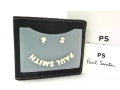 ■新品■未使用■ PS Paul Smith ピーエスポールスミス M2A-5321 ポリエステル スマイル 二つ折り 財布 ウォレット ブラック系 BG1596のサムネイル