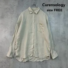 Curensology カレンソロジー F ベージュ 麻 100% リネン ＆RC アンドアールシー 長袖 リネンシャツ シャツ ブラウス トップス ドロップショルダー オーバーサイズ ワイド ビッグシルエット 羽織り 無地 ★ ■◇のサムネイル