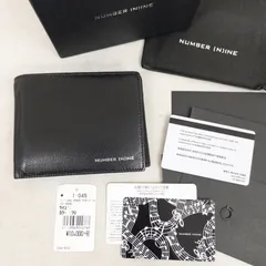 NUMBER (N)INE ナンバーナイン 二つ折り財布 ウォレット 小銭入れ カウレザー 牛革 ブラック メンズ b02521のサムネイル