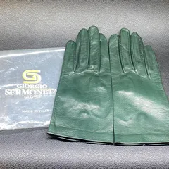 SERMONETA　GLOVES　手袋　本革　セルモネータグローブス　グリーン系　レザー　イタリア　ITALYのサムネイル