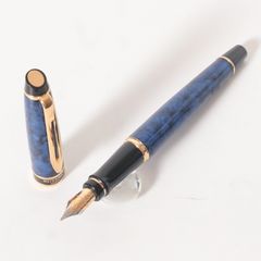廃版美品WATERMAN 万年筆エキスパート ブルー マーブルFニブ フランス