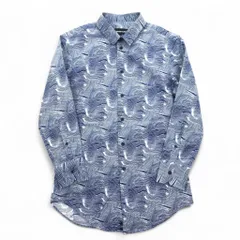 EMPORIO ARMANI 総柄 ドレスシャツ S ネイビー コットン チュニジア製のサムネイル
