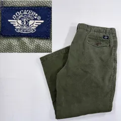 【雰囲気抜群】 ドッカーズ 2タックパンツ オリーブ W38 ワイド アメカジ 古着【5087】のサムネイル