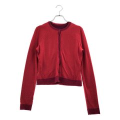 ALAIA / アライア | アンサンブル / ウール混 ノーカラー ニットカーディガン / ニットベスト | S | レッド | レディース