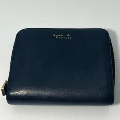 アニエスベー ボヤージュ agnes b. VOYAGE 財布 二つ折り財布 ミニ財布 コンパクトウォレット ラウンドファスナー ジップ レザー 本革 ゴールド金具 ネイビー ブラック 黒 紺 レディース メンズ ギフトのサムネイル