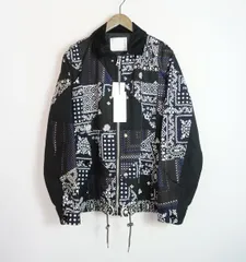 正規 美品 21SS Sacai サカイ ARCHIVE PRINT MIX BLOUSON アーカイブ プリント ミックス ブルゾン ジャケット バンダナ 21-02466M 3951Q♪のサムネイル