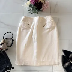 2-193 ESCADA エスカーダ 白スカート　タイトスカート　36 Sのサムネイル