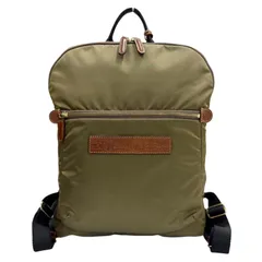 極美品▼Felisi フェリージ 20-55/1 バリスティックナイロン レザー スクエア リュックサック デイパック カーキ イタリア製 メンズのサムネイル