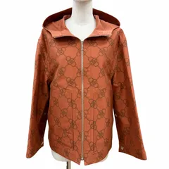 極美品◇HERMES エルメス 2E0154DX クリケティス コットン プリント セリエボタン フード付 ジャケット ブルゾン オレンジ 34 フランス製のサムネイル