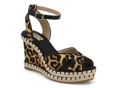 ミアリミテッドエディション レディース シューズ サンダル Mia LimiteditionMallorca Wedge Sandal BlackBrown Leopard Print ブラックのサムネイル
