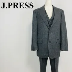 J.PRESS グレンチェック スリーピーススーツ ジャケット ベスト パンツ グレー 0434Kのサムネイル
