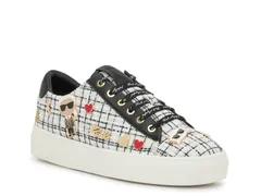 カール ラガーフェルド レディース シューズ スニーカー Karl Lagerfeld Paris Cate Sneaker Womens WhiteBlack Tweed Print ホワイトのサムネイル