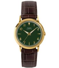 タイメックス レディース アクセサリー 腕時計 レザー Timex Unisex Marlin Quartz Analog Leather Strap Watch Brown ブラウン