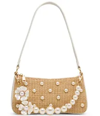 ベッツィジョンソン レディース バッグ Betsey Johnson Raffia Pearl Shoulder Bag Natural パールのサムネイル
