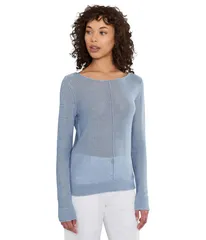 トッミーバハマ レディース アウター ニット・セーター リネン Tommy Bahama Cedar Linen Bateau Neck French Blue ブルーのサムネイル