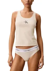 カルバンクライン レディース トップス タンクトップ コットン Calvin Klein Cotton Blend Stretch Lounge GX Tank Pearのサムネイル
