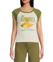 ビラボン レディース トップス シャツ Billabong Des Tropic Raglan Sleeve Color Blocked TShirt Dark Olive オリーブのサムネイル