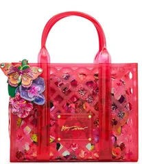 ベッツィジョンソン レディース バッグ Betsey Johnson Jammin Pouch and Clear Satchel Handle Bag Pink ピンクのサムネイル