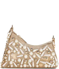 アルド レディース バッグ トール ALDO Mirrella Medium Embellished Metallic Straw Shoulder Bagold ゴールドのサムネイル