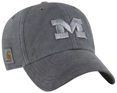 カーハート メンズ アクセサリー 帽子 Carhartt x 47 Carhartt x 47 Adult Michigan Wolverines Charcoal Dyed Clean Up Adjのサムネイル