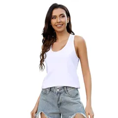 セオリア レディース トップス Tシャツ Seoria Women Tank Tops Casualoose Fit Shirts White ホワイトのサムネイル