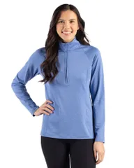 クリーク レディース トップス Tシャツ ハーフジップ スウェット Clique Dash Recycled Womens Quarter Zip Sweatshirt Royal Blue Heatのサムネイル