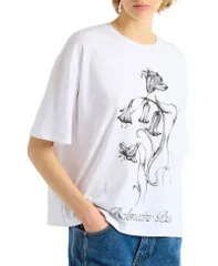 バルマン レディース トップス シャツ プリント Balmain Printed Flower TShirt White ホワイトのサムネイル
