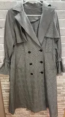【B5-32】◇SENSE OF PLACE by URBAN RESEARCH サイズ38 トレンチコート(2WAY) グレー　グレンチェックのサムネイル