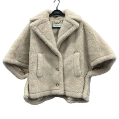 MaxMara 人気 極美品 マックスマーラ テディベア ケープコート テディコート 24147311416 アルパカ ウール シルク ベージュ #S ショートコート ブルゾン アウター Aランク 中古 鑑定済 マックスマーラテディのサムネイル