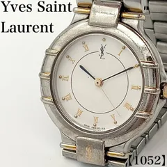 稼働品 Working item イヴサンローラン Yves Saint Laurent 腕時計 メンズ Mens クォーツ Quartz 4630-E63441Y オールド ヴィンテージ コンビカラー ラウンドフェイス ローマンインデックス 白文字　1052のサムネイル