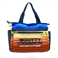 【美品】スコッティキャメロン カートバッグ ダークオレンジ系×イエロー×ブルー ボーダー 内外サイドポケット付 ゴルフ Scotty Cameronのサムネイル