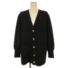 ロベルタディカメリーノ Roberta di Camerino カーディガン ニット コート 金釦 40 ブラック 260721Eのサムネイル