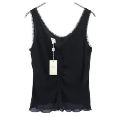 ARMANI COLLEZIONI アルマーニコレッツォーニ シルク タンクトップ 44 ブラック系 カットソー バックジップ レディース 古着のサムネイル