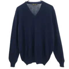 Loro Piana ロロピアーナ イタリア製 長袖 Vネック セーター 50 ネイビー ニット メンズ 古着のサムネイル