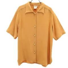 HERMES エルメス 90s フランス製 シルク オールド 半袖 シャツ 42 オレンジブラウン レディース 古着のサムネイル