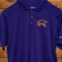 【対象品フォロー割20％OFF】【L】古着 NIKE GOLF ナイキゴルフ 半袖 ポロシャツ L ビッグサイズ パープル 紫 ECU PEP BAND Pirates パイレーツ カレッジロゴ刺繍 左袖スウッシュ刺繍 10s スポーツ のサムネイル