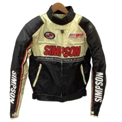 ♪♪simpson メンズ ライダースジャケット レーシングウェア バイク SIZE L ブラック×アイボリーのサムネイル