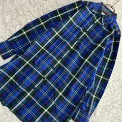 《良品》TOMMY チェック柄トップス ブルー M カジュアル 羽織り 着回しのサムネイル