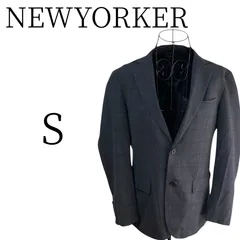 ★美品 NEWYORKER ニューヨーカー ダークグレイ 長袖 テーラードジャケット Sのサムネイル