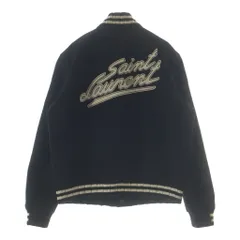 SAINT LAURENT PARIS (サンローランパリ) 22SS Teddy Jacket テディジャケット スタジアムジャンパー ウールブルゾンジャケット スタジャン ブラック 625918 Y180Wのサムネイル