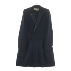 SAINT LAURENT PARIS (サンローランパリ) 13AW エディ期 レザーラペル付き ウールチェスターコート ブラック 329928 Y873Bのサムネイル