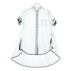 Sacai (サカイ) シースルー チェック総柄デザイン フレア ボタン 半袖シャツ ホワイト 18-03564のサムネイル