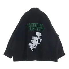 RAF SIMONS (ラフシモンズ) 22AW DENIM JACKET WITH LEATHER PATCH レザーパッチ バックグラフィックプリント デニムジャケット ブラック 222-723のサムネイル