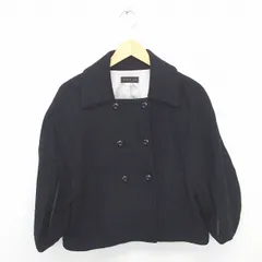 クローラ crolla コート アウター ショート ステンカラー ダブルボタン ウール 38 黒 ブラック /TT17のサムネイル